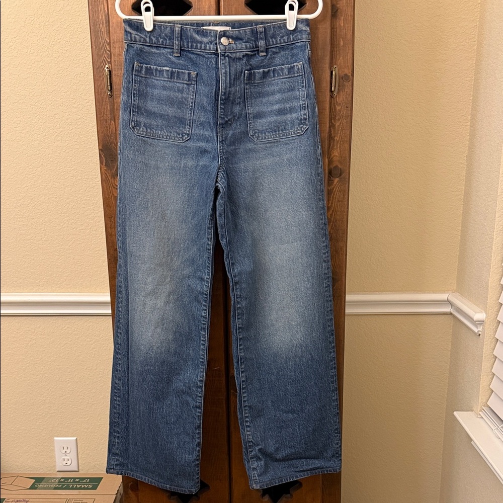 Madewell Emmett Wide Leg Jean Patch Pocket Greendale Women's Size 28